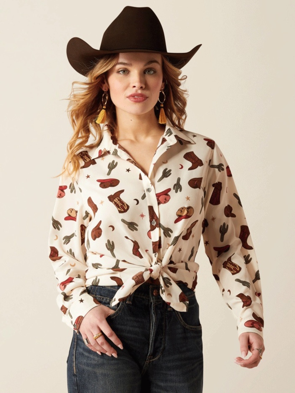 Ariat Womens Homestyle Western Long Sleeve Button Up Shirt Size Medium - Picture 4 of 12